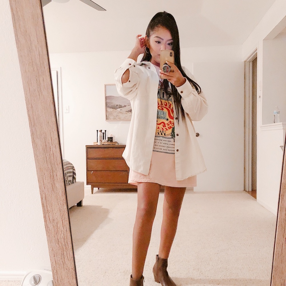 Shacket White Button Down - image 1